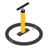 Bicycle pump icon, isometric style vector