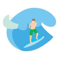 Summer hobby icon, isometric style vector