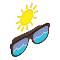 Hello summer icon, isometric style vector