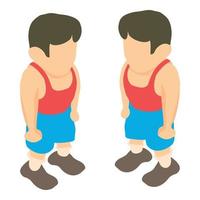 Wrestler icon, isometric style vector