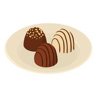 icono de postre de chocolate, estilo isométrico vector