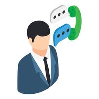 Customer service icon, isometric style vector