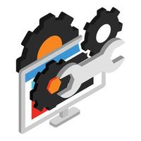 Technical support icon, isometric style vector