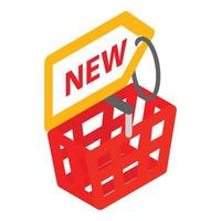 Shopping web icon, isometric style vector