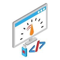 Loading speed icon, isometric style vector