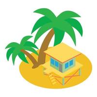 Lifeguard station icon, isometric style vector