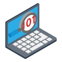 Web programming icon, isometric style vector