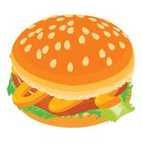 icono de hamburguesa clásica, estilo isométrico vector