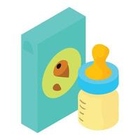 Baby food icon, isometric style vector