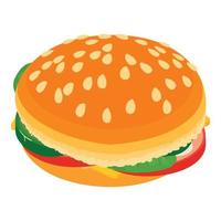 large burger icon, isometric style vector