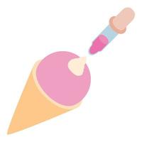 Sundae cone icon, isometric style vector