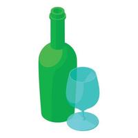 Aperitif icon, isometric style vector