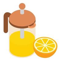 Lemonade icon, isometric style vector