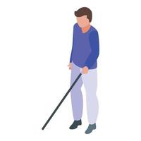 Blind man icon isometric vector. Disabled person vector