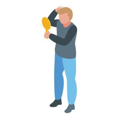 Grandiose man icon isometric vector. Ego narcissism