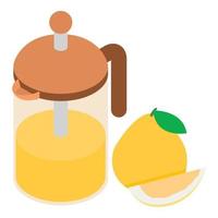 Smoothie time icon, isometric style vector