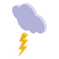 Thunderstorm cloud icon isometric vector. Rain weather vector