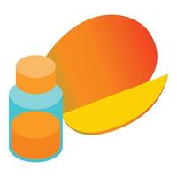 Mango juice icon, isometric style vector