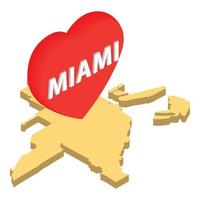 icono de amor miami, estilo isométrico vector