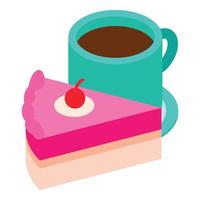 Sweet breakfast icon, isometric style vector