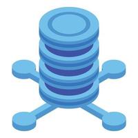 Block chain server stack icon, isometric style vector