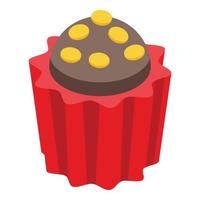 Cook muffin icon, isometric style vector