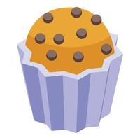 Pastry muffin icon, isometric style vector