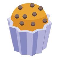 icono de muffin de pastelería, estilo isométrico vector