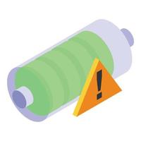 Battery charging icon isometric vector. Electric charger vector