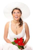 Pretty bride in a hat photo