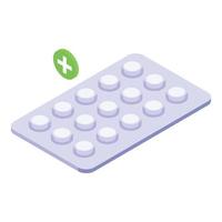 Pill blister icon isometric vector. Medicine pack vector