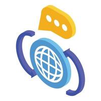 icono de mensajería global vector isométrico. comunidad globo