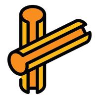 Fresh cinnamon sticks icon color outline vector