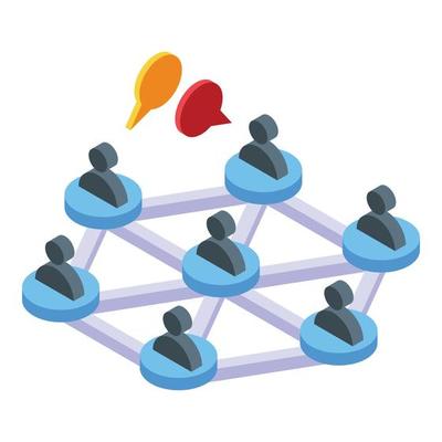 Network people icon isometric vector. Social connect