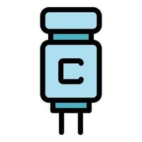 Capacitor diode icon color outline vector