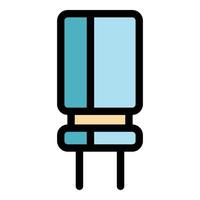 Electronic capacitor icon color outline vector