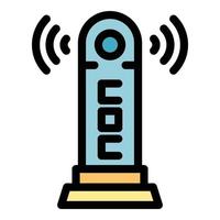 Hotspot modem icon color outline vector