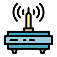 Hotspot router icon color outline vector