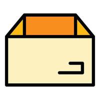 Cardboard box icon color outline vector