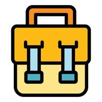 Men laptop bag icon color outline vector