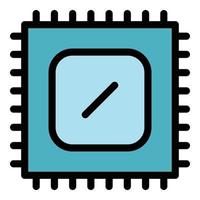 Cpu hardware icon color outline vector