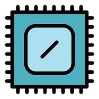 Cpu hardware icon color outline vector