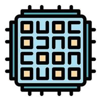 Processor icon color outline vector