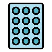 Drink ice tray icon color outline vector