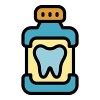 Dental mouthwash icon color outline vector