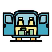 Vehicle trunk icon color outline vector