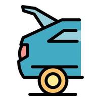 Open trunk car icon color outline vector