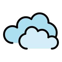 Cloudy day icon color outline vector