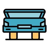Open vehicle trunk icon color outline vector
