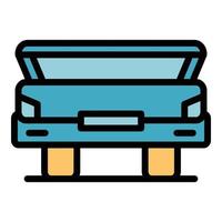 Open vehicle trunk icon color outline vector